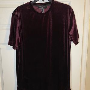 Forever 21 Mens Burgundy Velvet Shirt